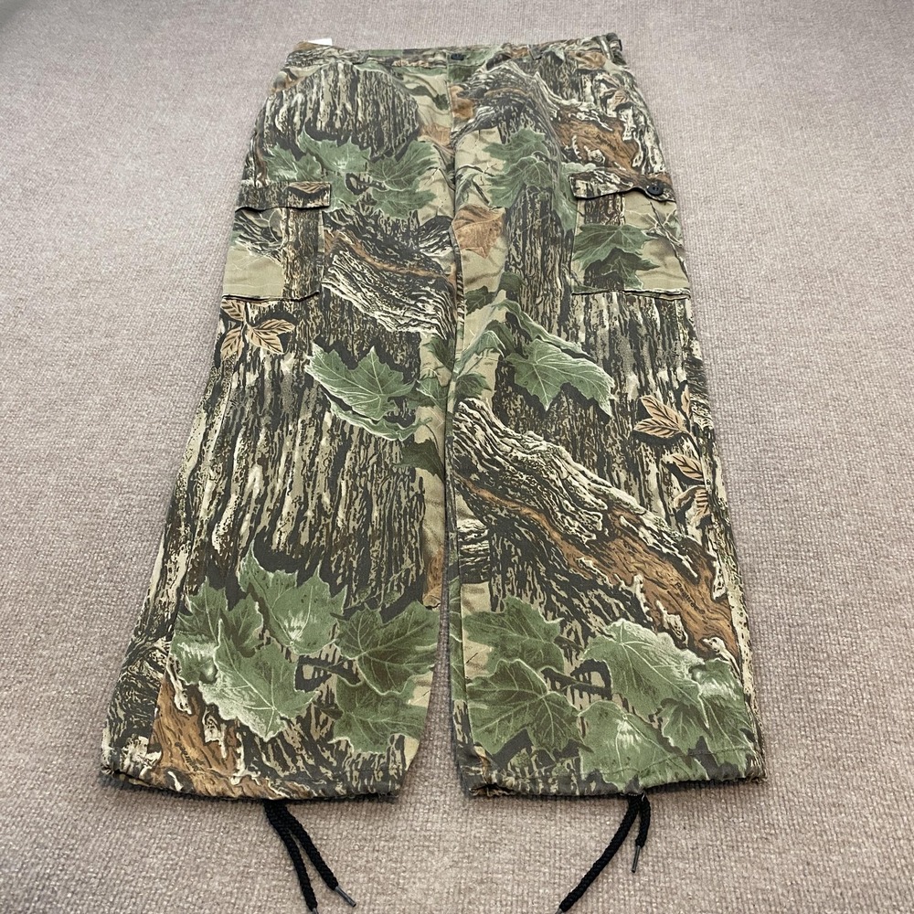 Liberty Pants Mens Large 35x31 Green Realtree Camo Cargo Adjustable Waist USA